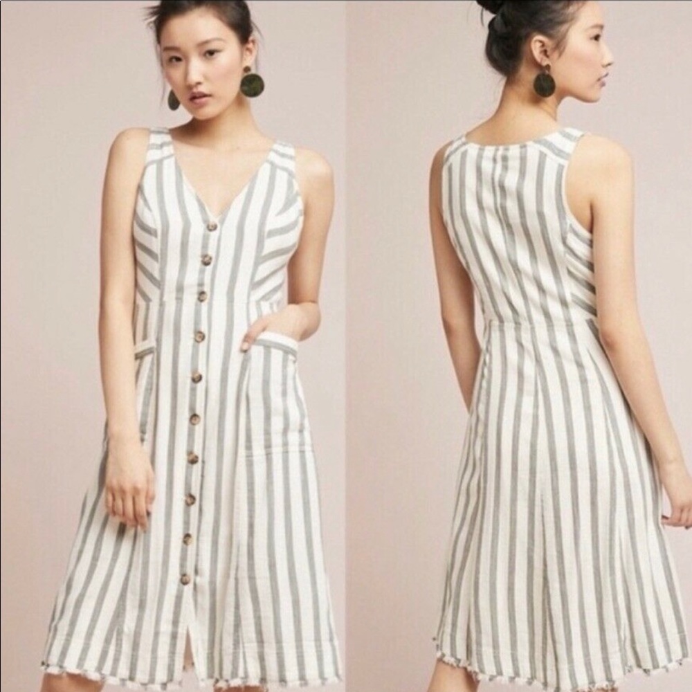 NWT Anthropologie Maeve Striped Button Down Dress